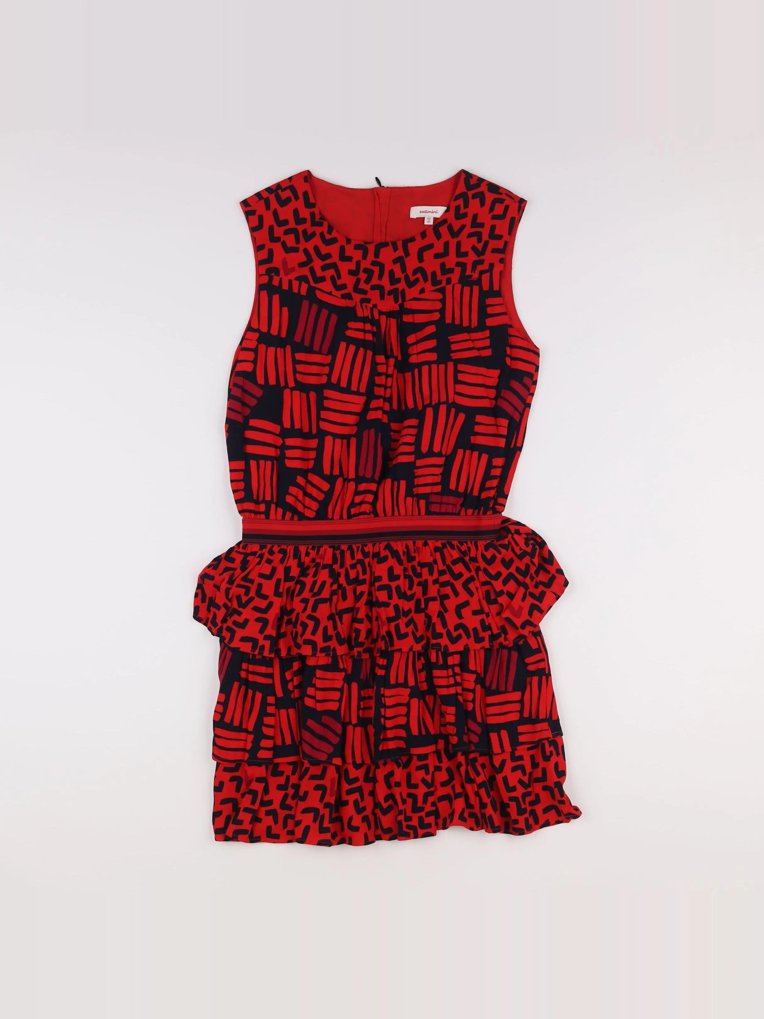 Catimini - robe rouge, noir - 12 ans
