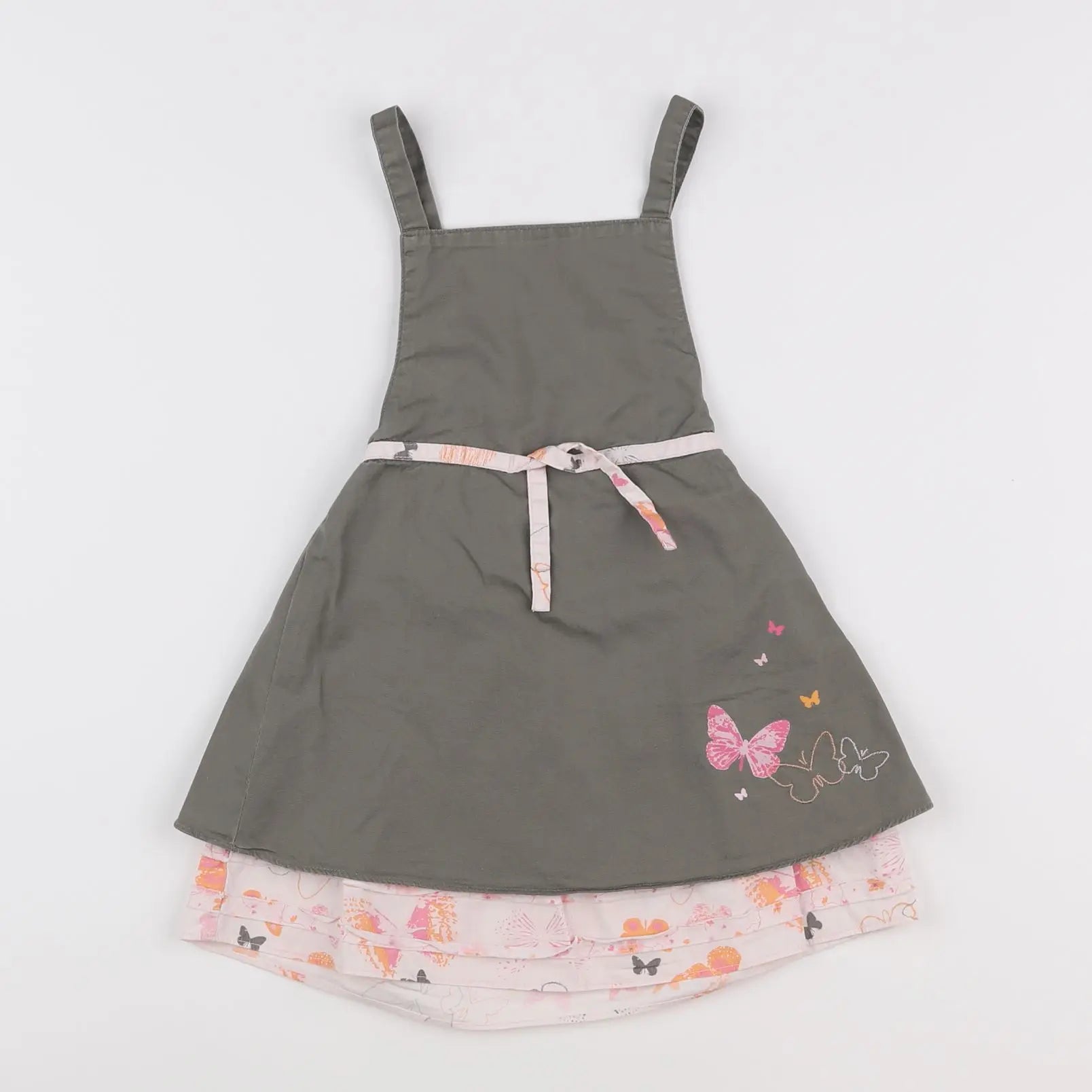 Vertbaudet - robe vert, rose - 18 mois