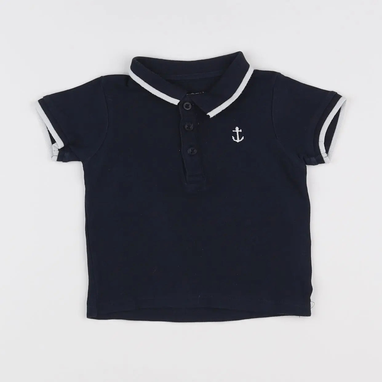 Vertbaudet - polo bleu - 12 mois
