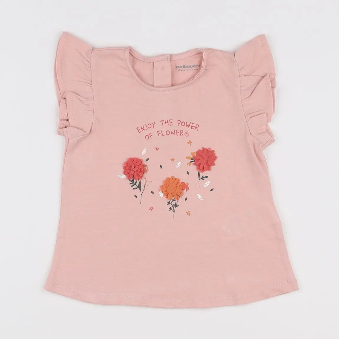 Vertbaudet - tee-shirt rose - 12 mois