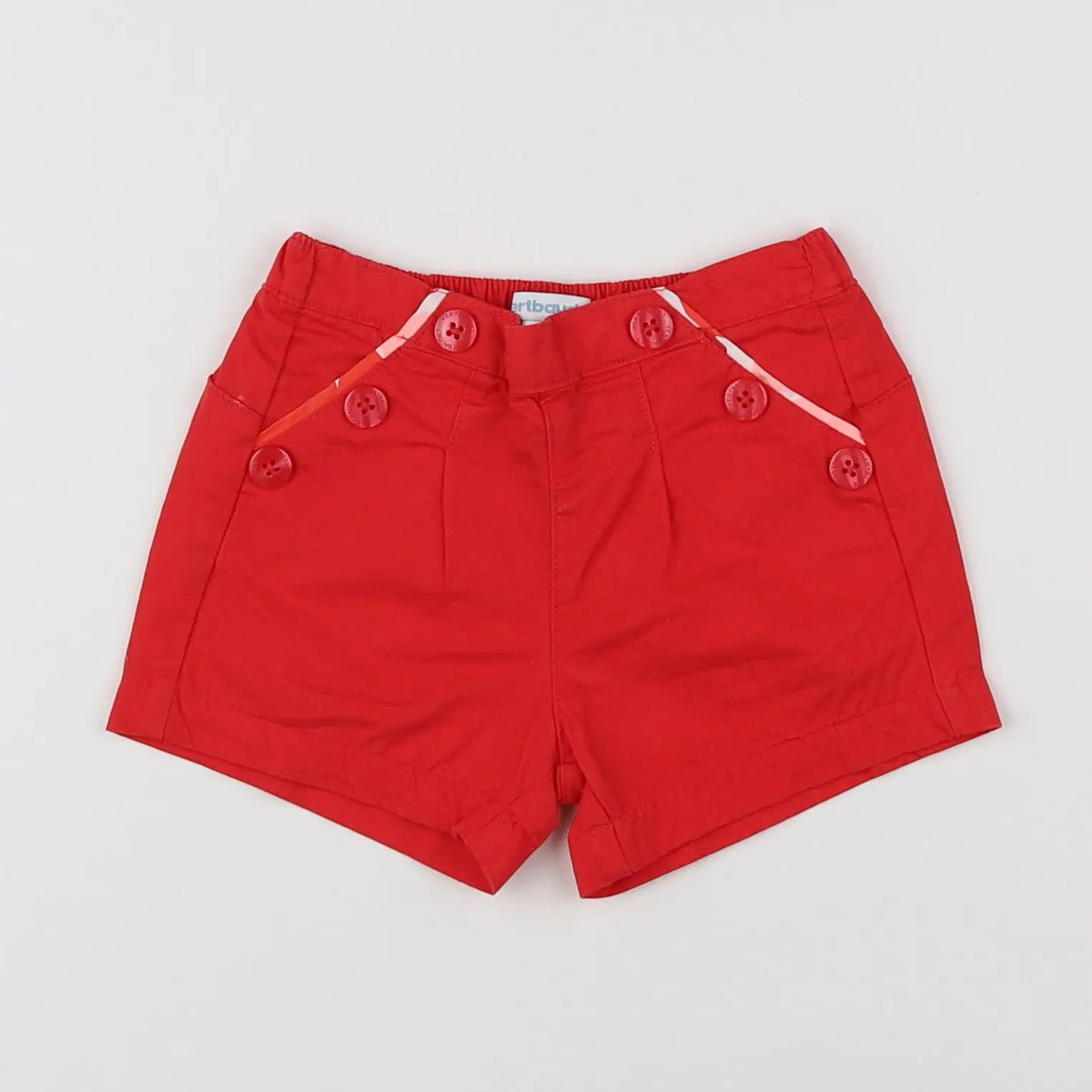 Vertbaudet - short rouge - 12 mois