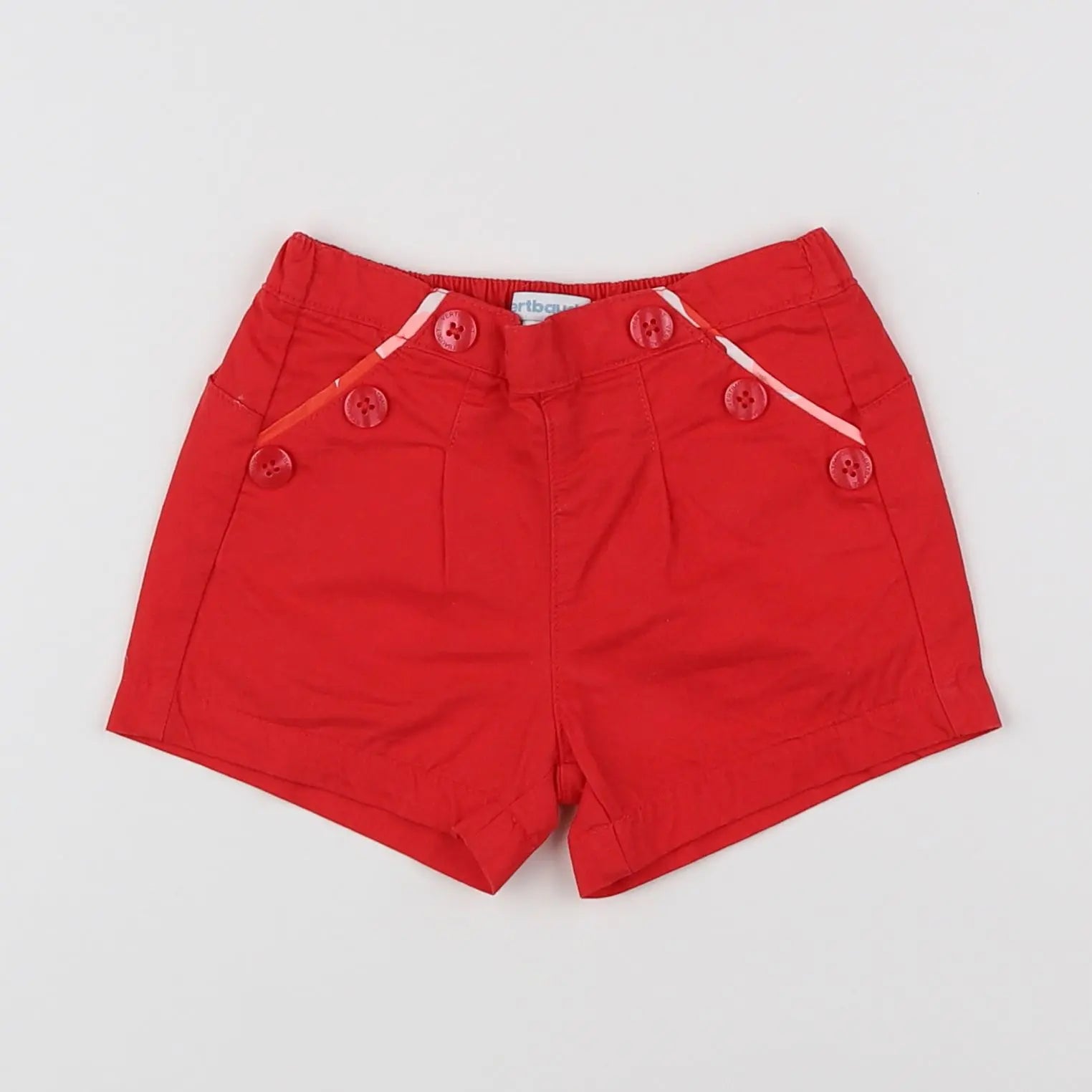 Vertbaudet - short rouge - 12 mois