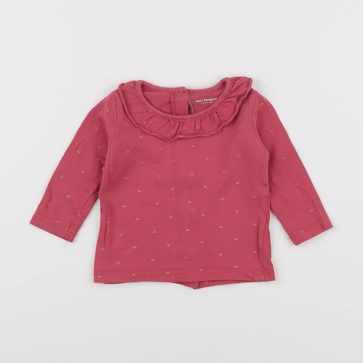 Vertbaudet - tee-shirt rose - 3 mois