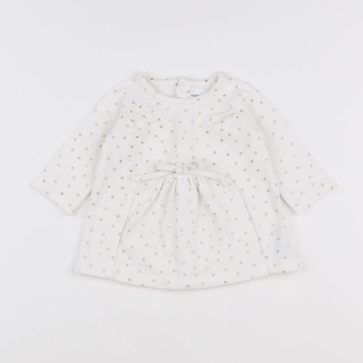 Vertbaudet - robe blanc, or - 3 mois