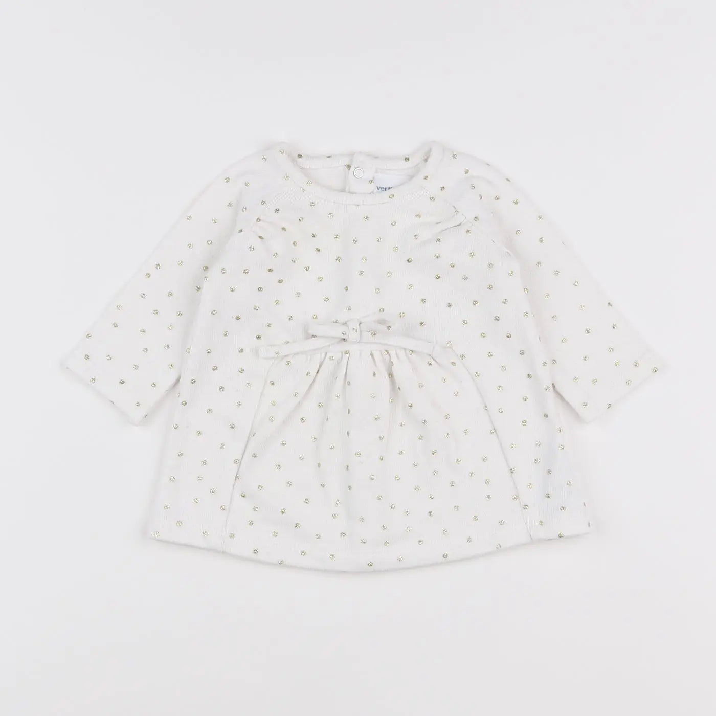 Vertbaudet - robe blanc, or - 3 mois