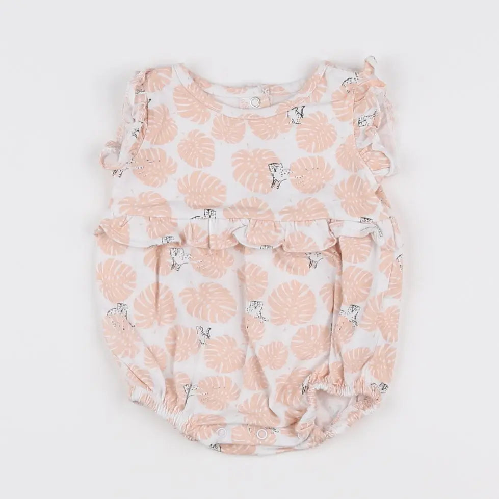 Vertbaudet - combinaison rose, blanc - 3 mois