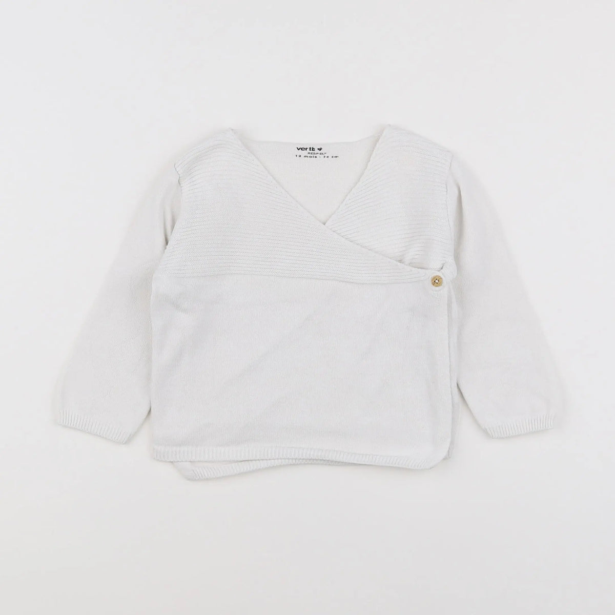 Vertbaudet - pull blanc - 12 mois