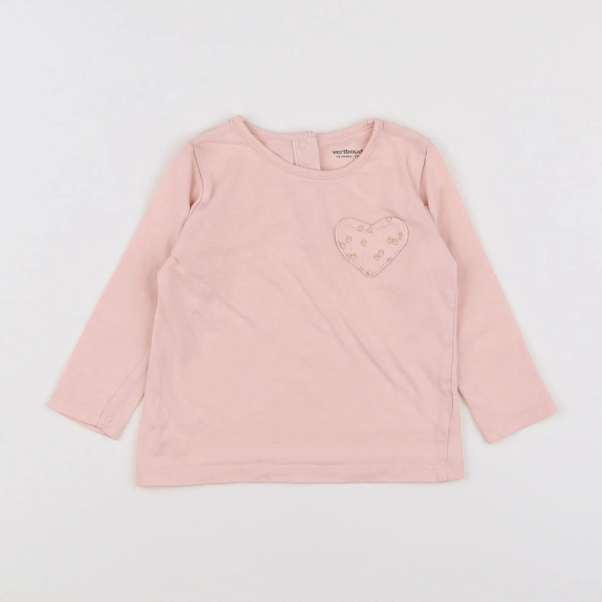 Vertbaudet - tee-shirt rose - 12 mois