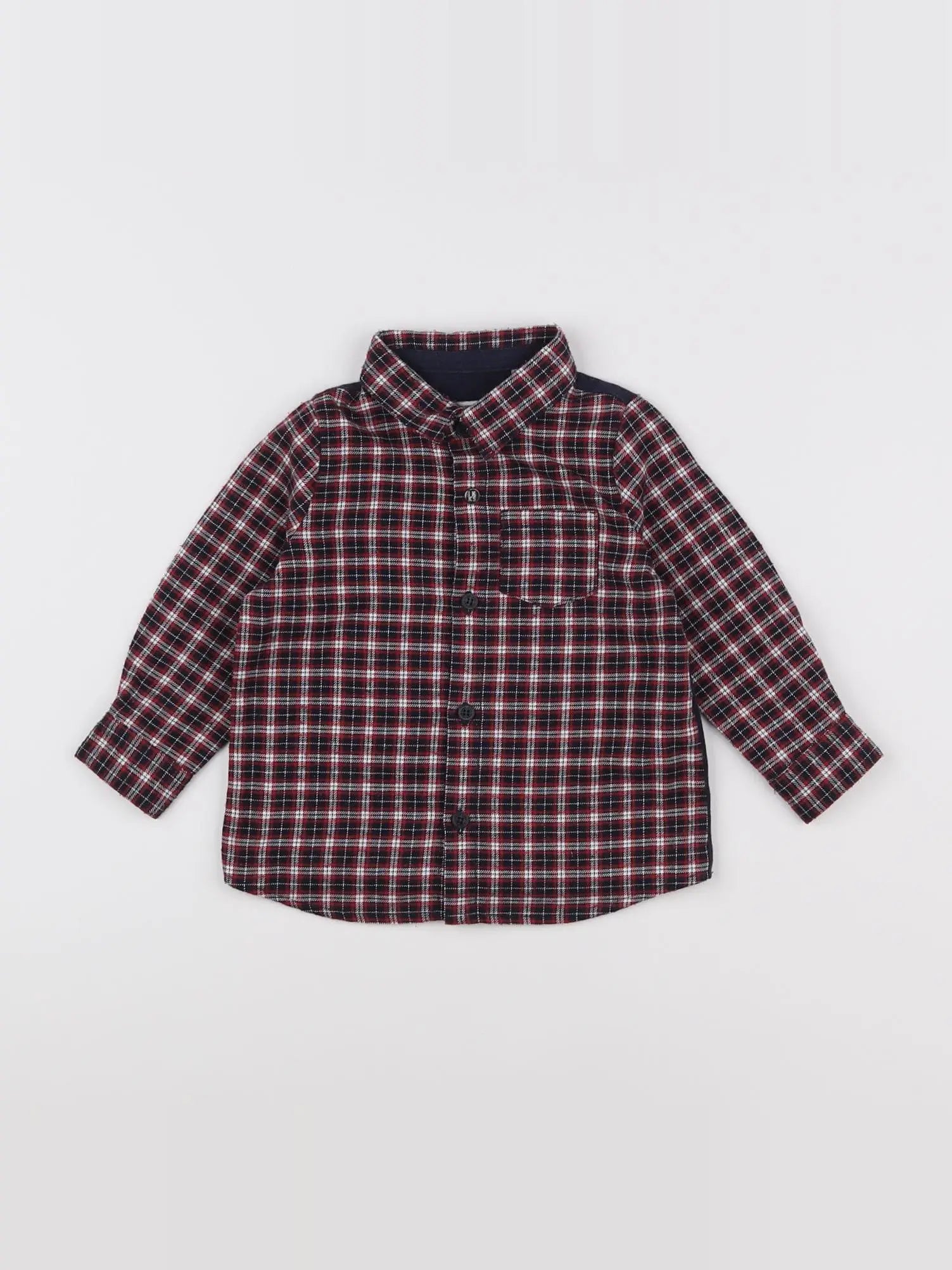 IKKS - chemise bleu, rouge - 12 mois