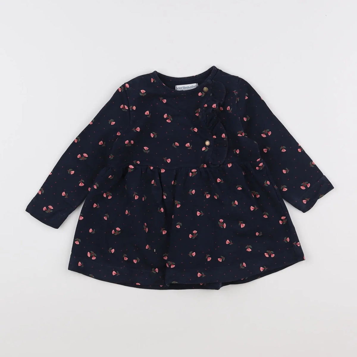 Vertbaudet - robe bleu, rose - 18 mois