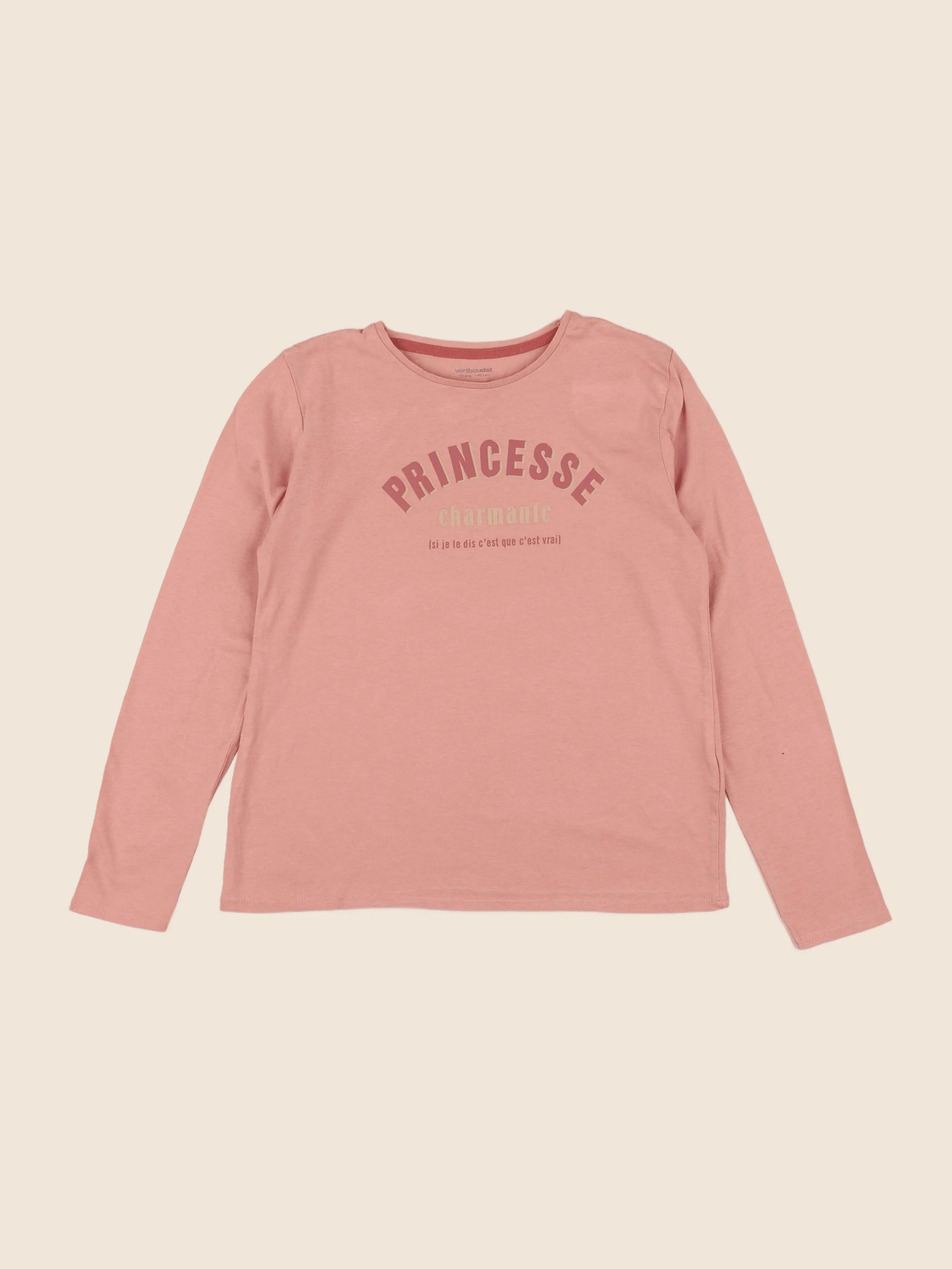 Vertbaudet - tee-shirt rose - 10 ans