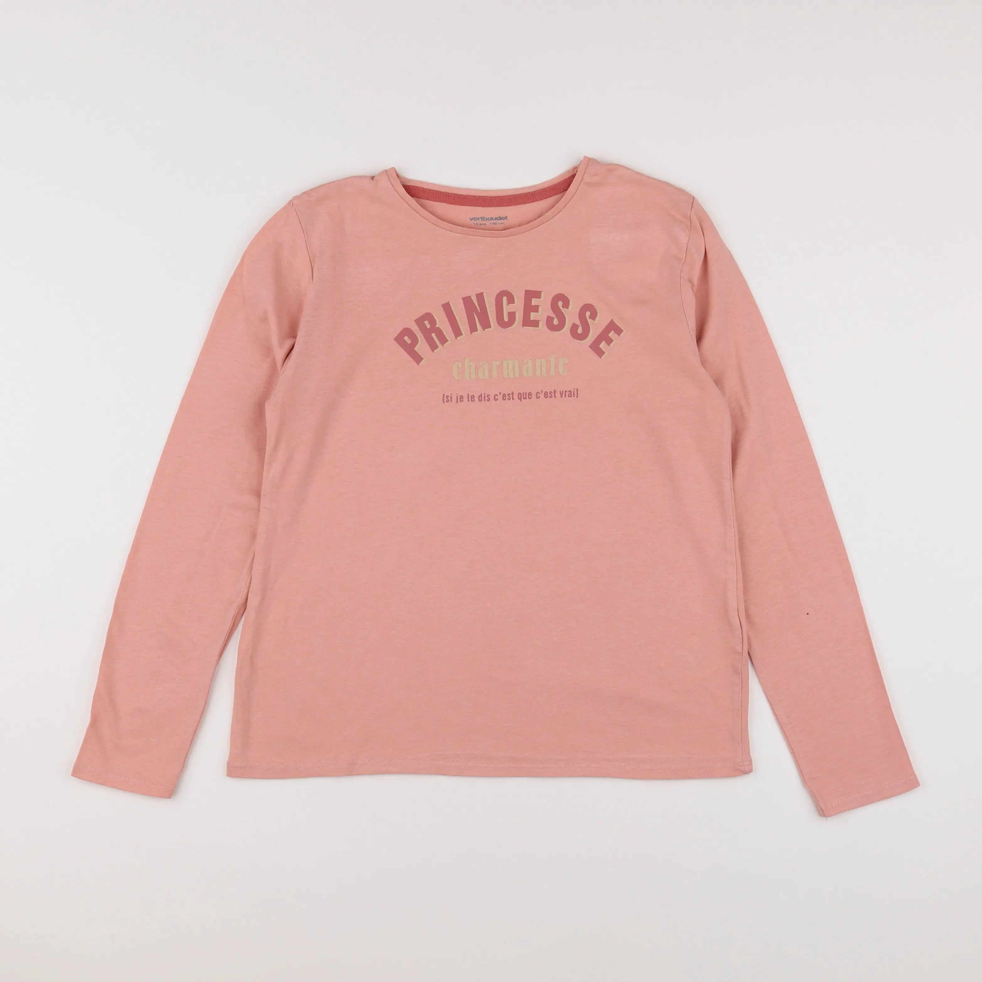 Vertbaudet - tee-shirt rose - 10 ans