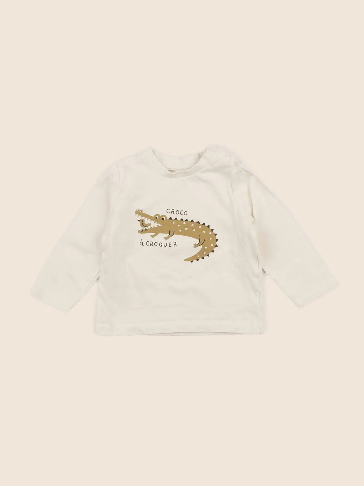 Vertbaudet - tee-shirt beige - 6 mois
