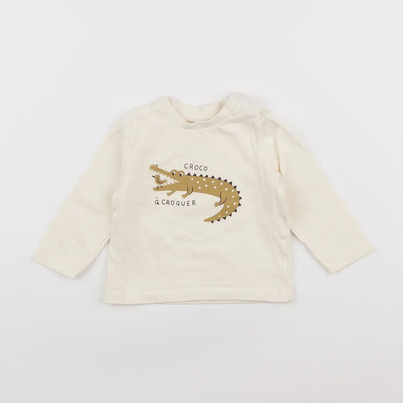 Vertbaudet - tee-shirt beige - 6 mois