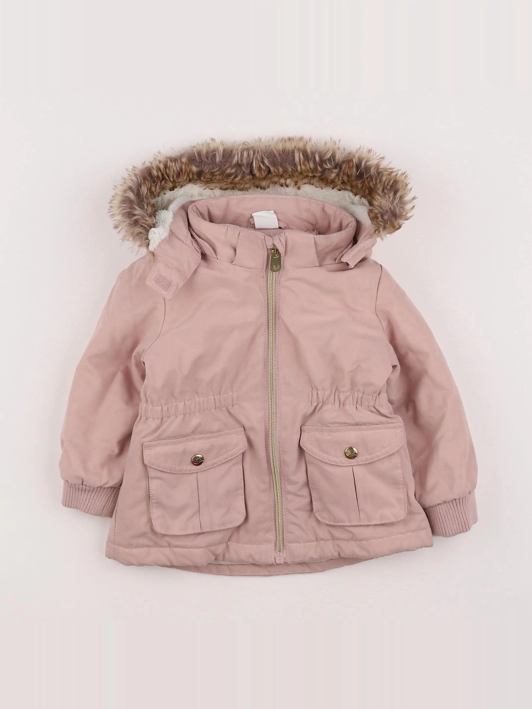 H&M - manteau rose - 6/9 mois