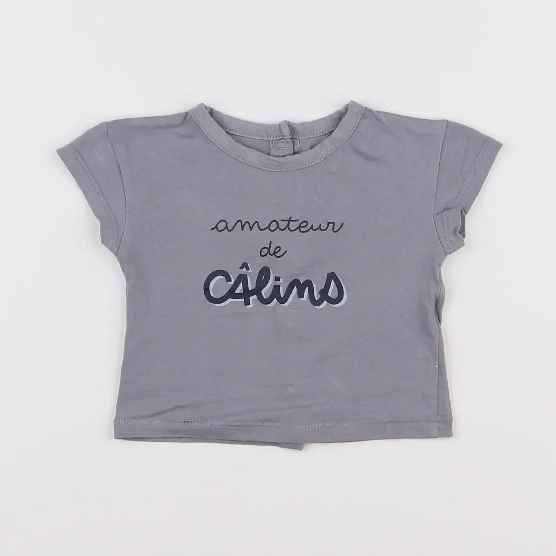 Vertbaudet - tee-shirt gris - 3 mois