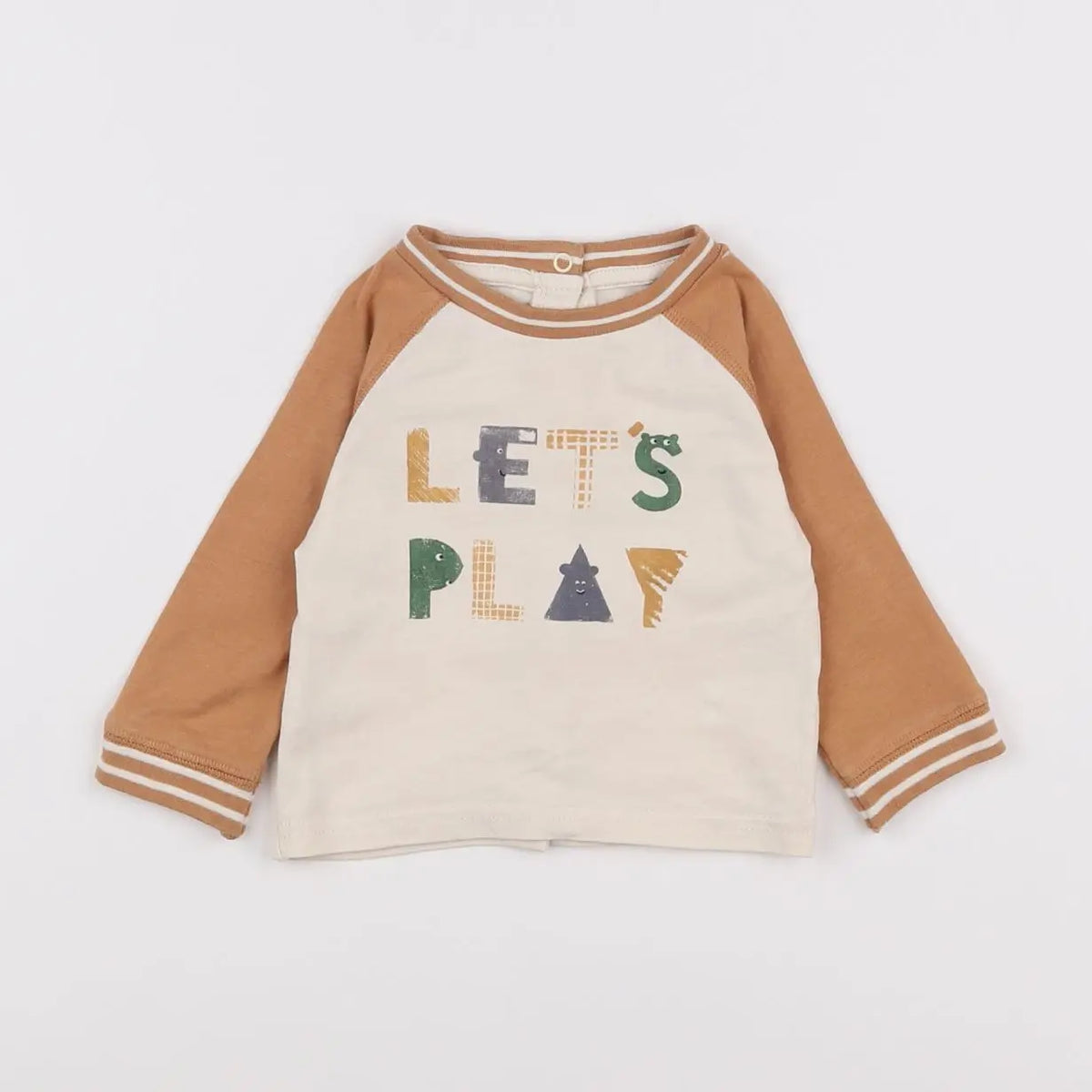 Vertbaudet - tee-shirt beige - 3 mois