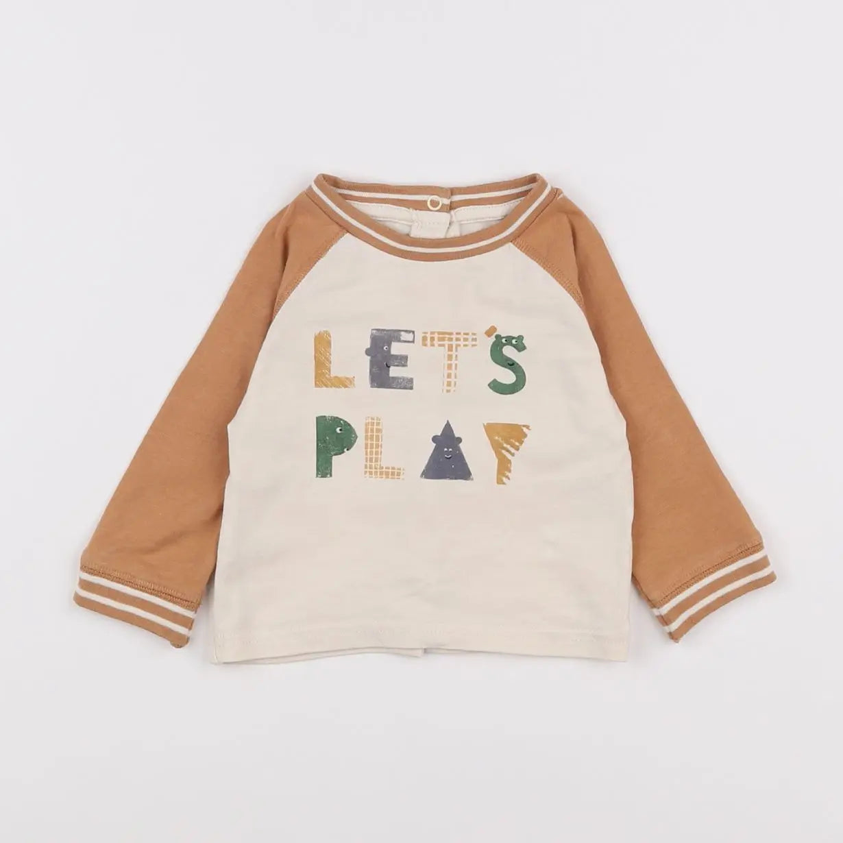 Vertbaudet - tee-shirt beige - 3 mois