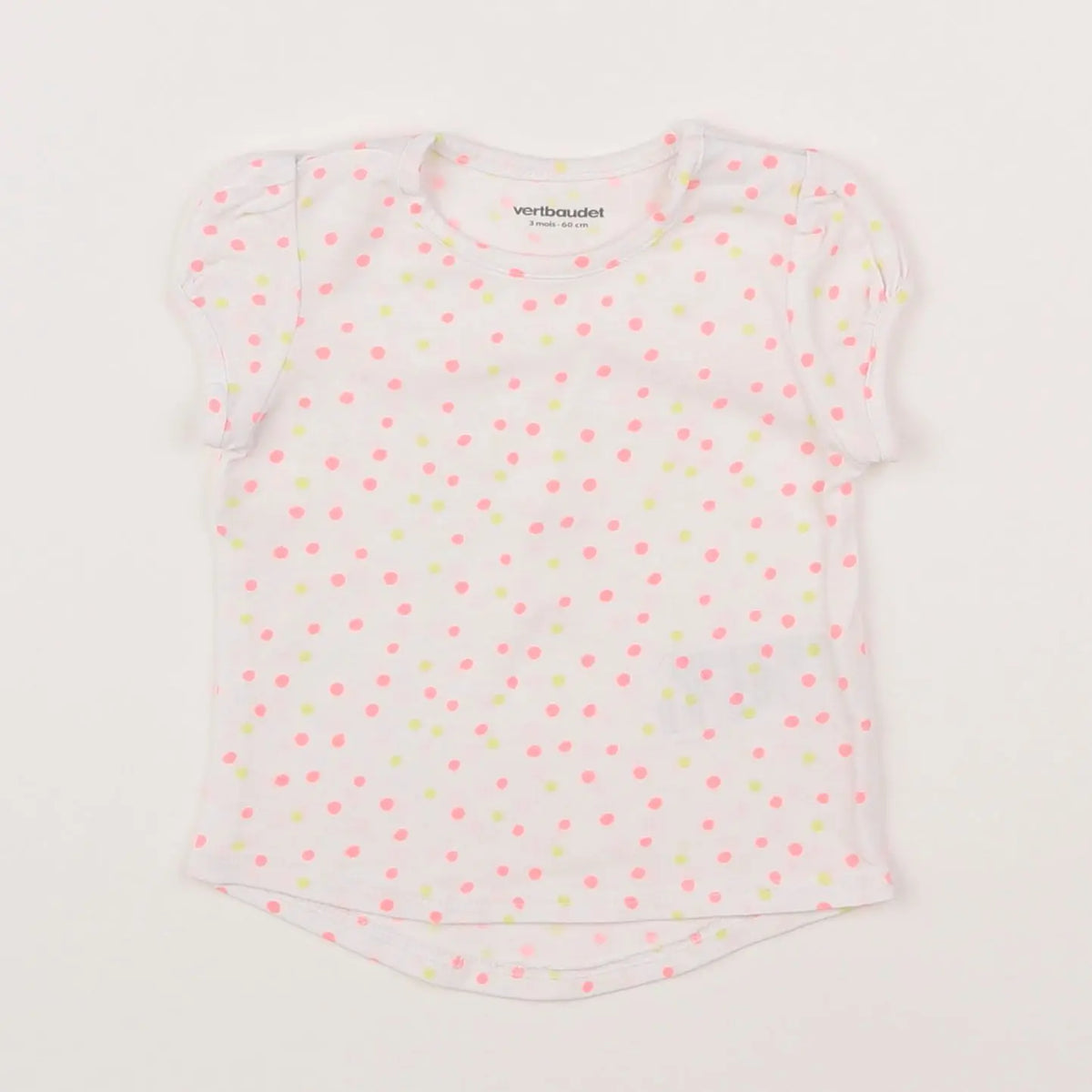 Vertbaudet - tee-shirt blanc - 3 mois