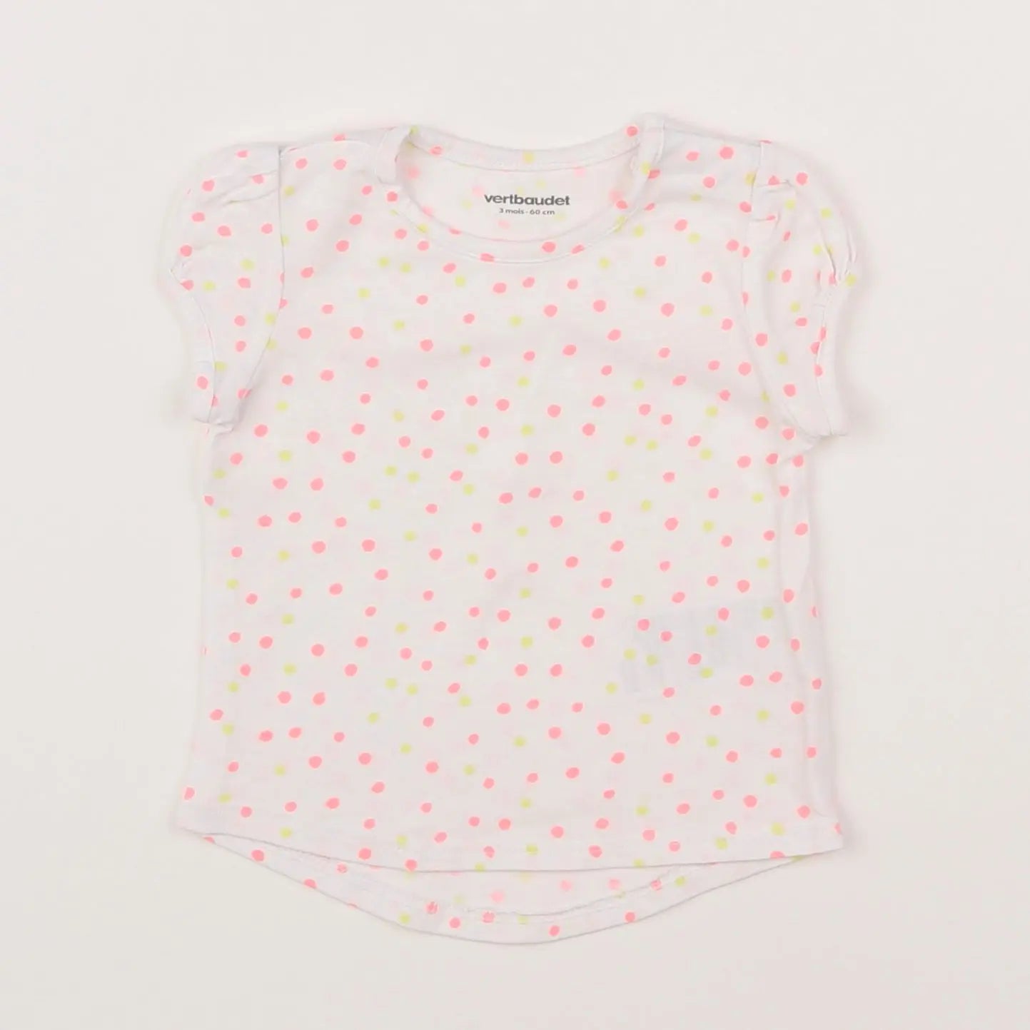 Vertbaudet - tee-shirt blanc - 3 mois