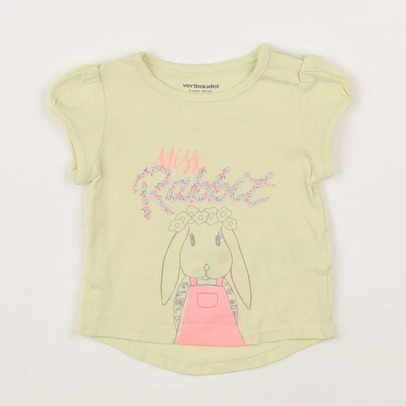Vertbaudet - tee-shirt jaune - 3 mois
