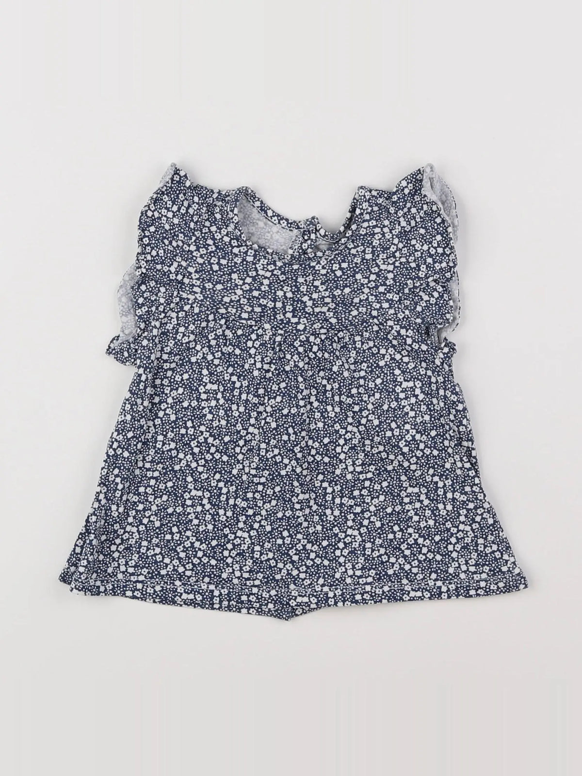 Vertbaudet - tee-shirt bleu, blanc - 9 mois