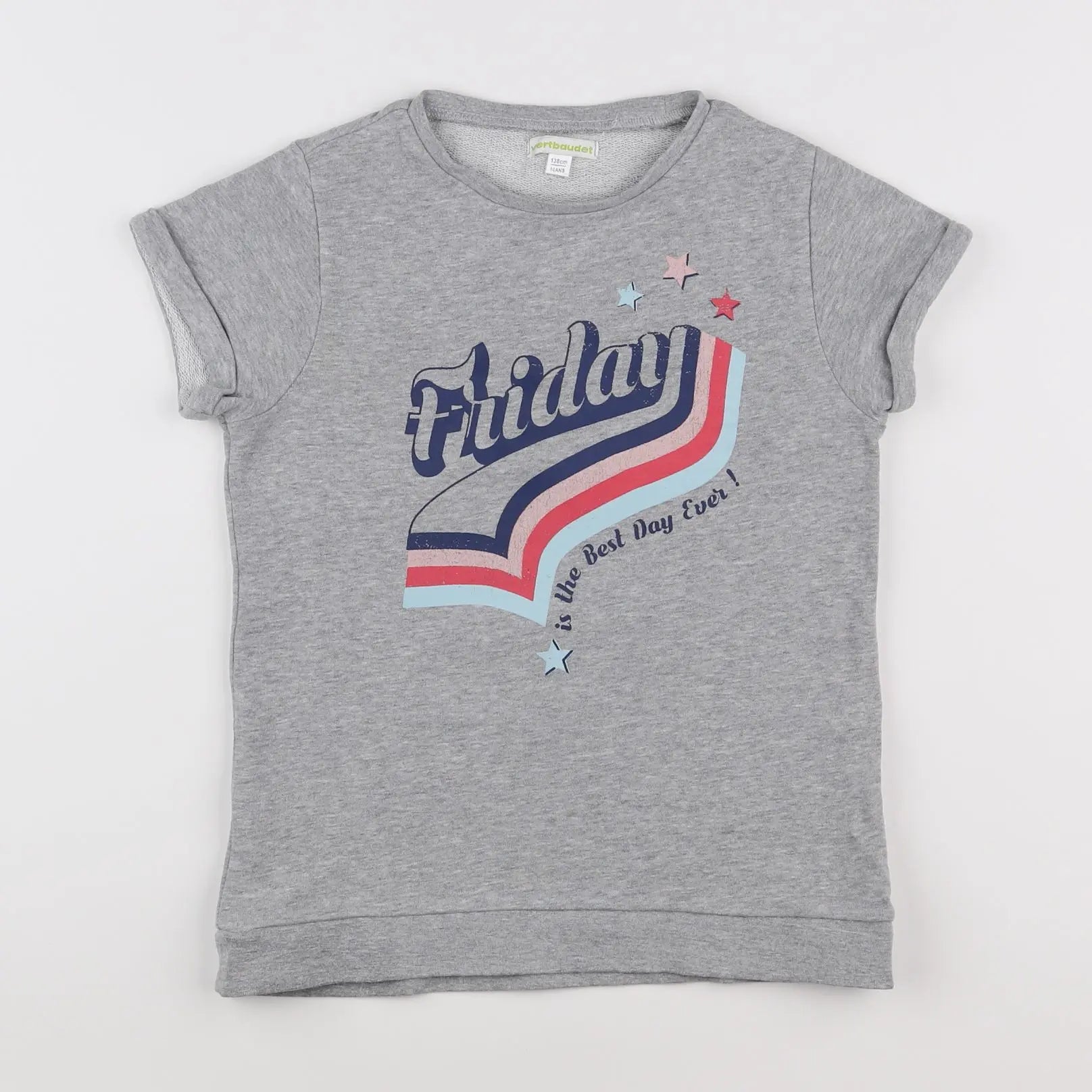 Vertbaudet - sweat gris - 10 ans