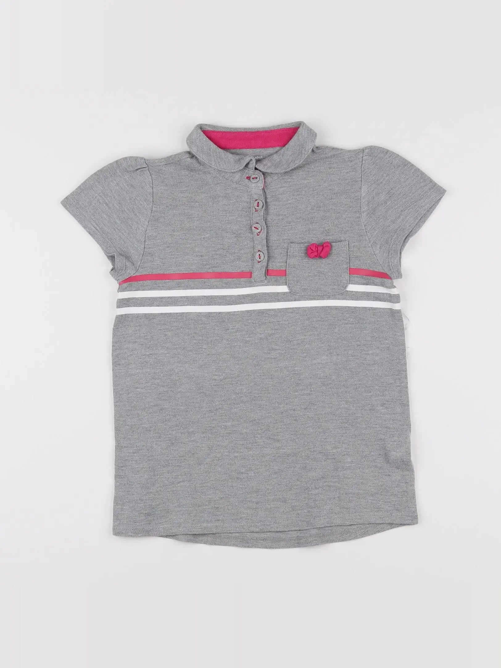 Vertbaudet - polo gris - 10 ans