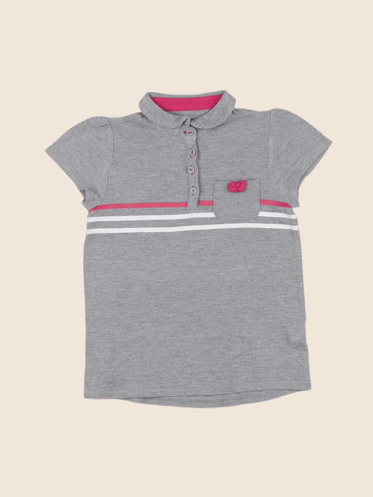Vertbaudet - polo gris - 10 ans
