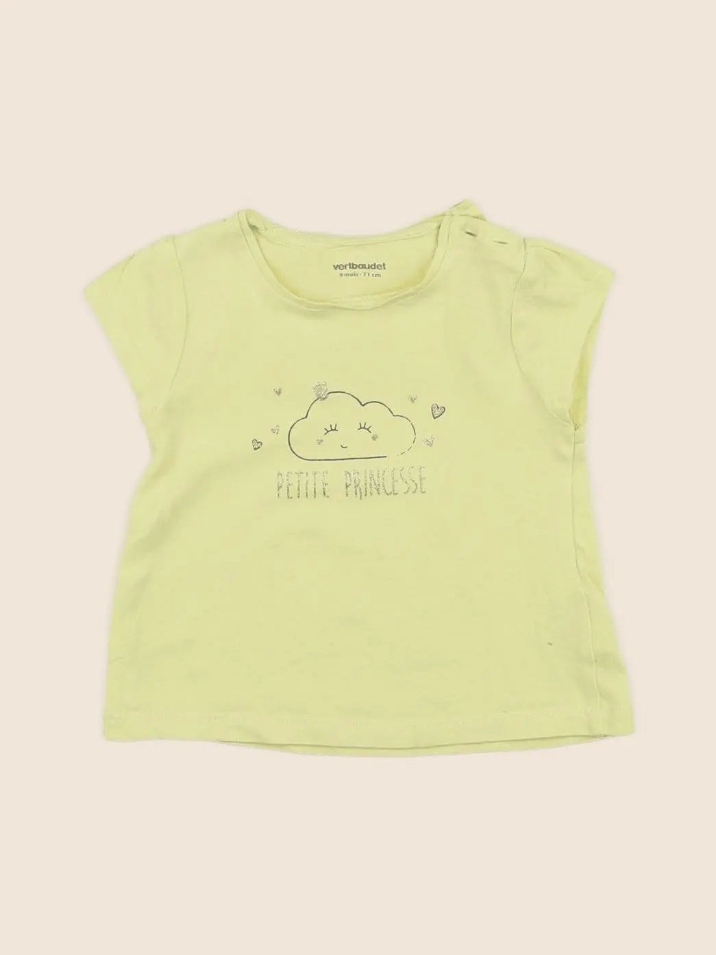 Vertbaudet - tee-shirt jaune - 9 mois