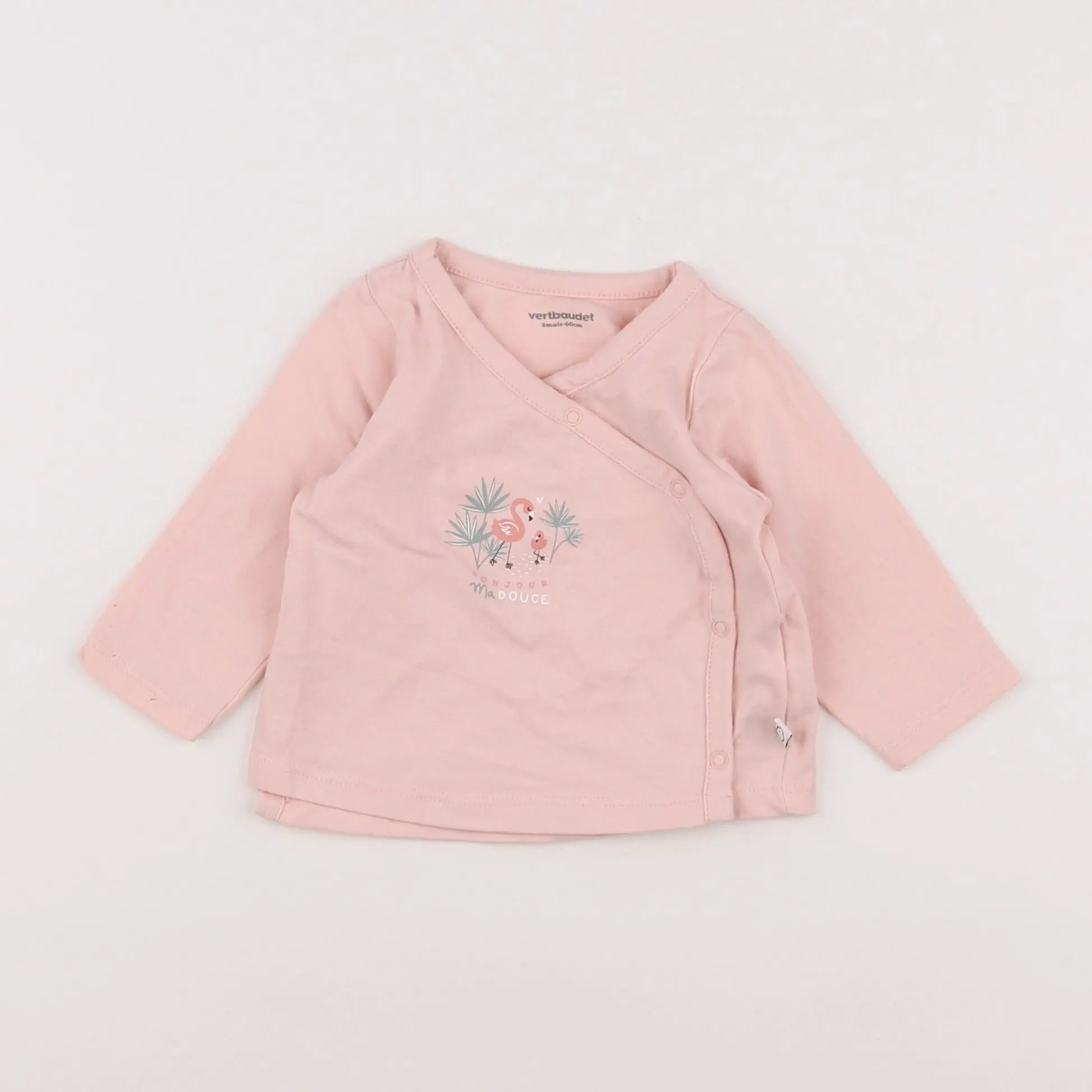 Vertbaudet - tee-shirt rose - 3 mois