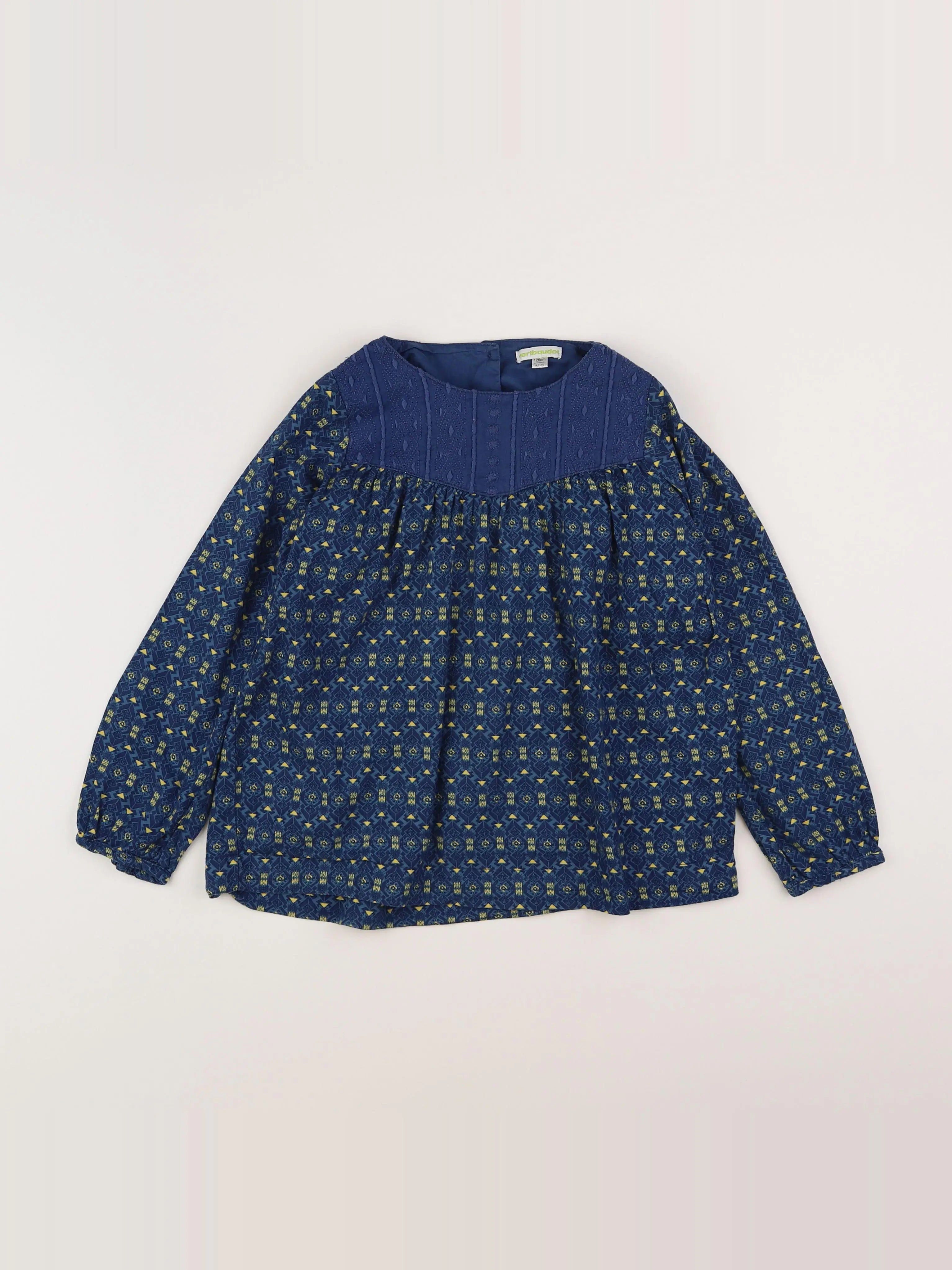 Vertbaudet - blouse bleu, jaune - 8 ans
