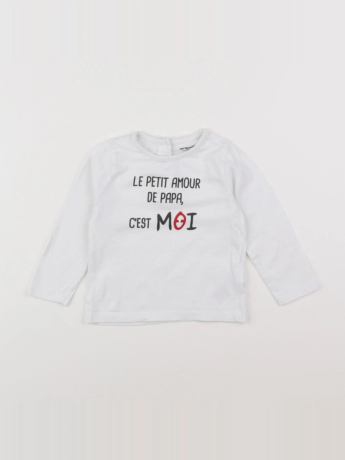 Vertbaudet - tee-shirt blanc - 12 mois