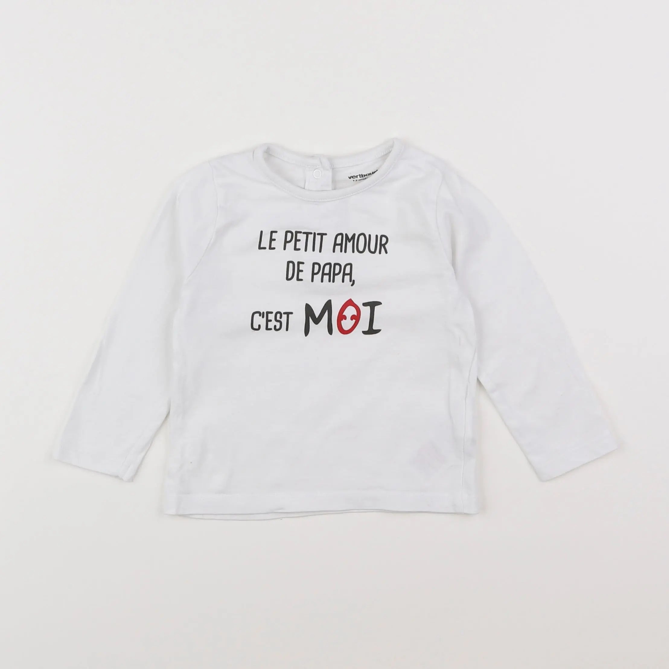 Vertbaudet - tee-shirt blanc - 12 mois