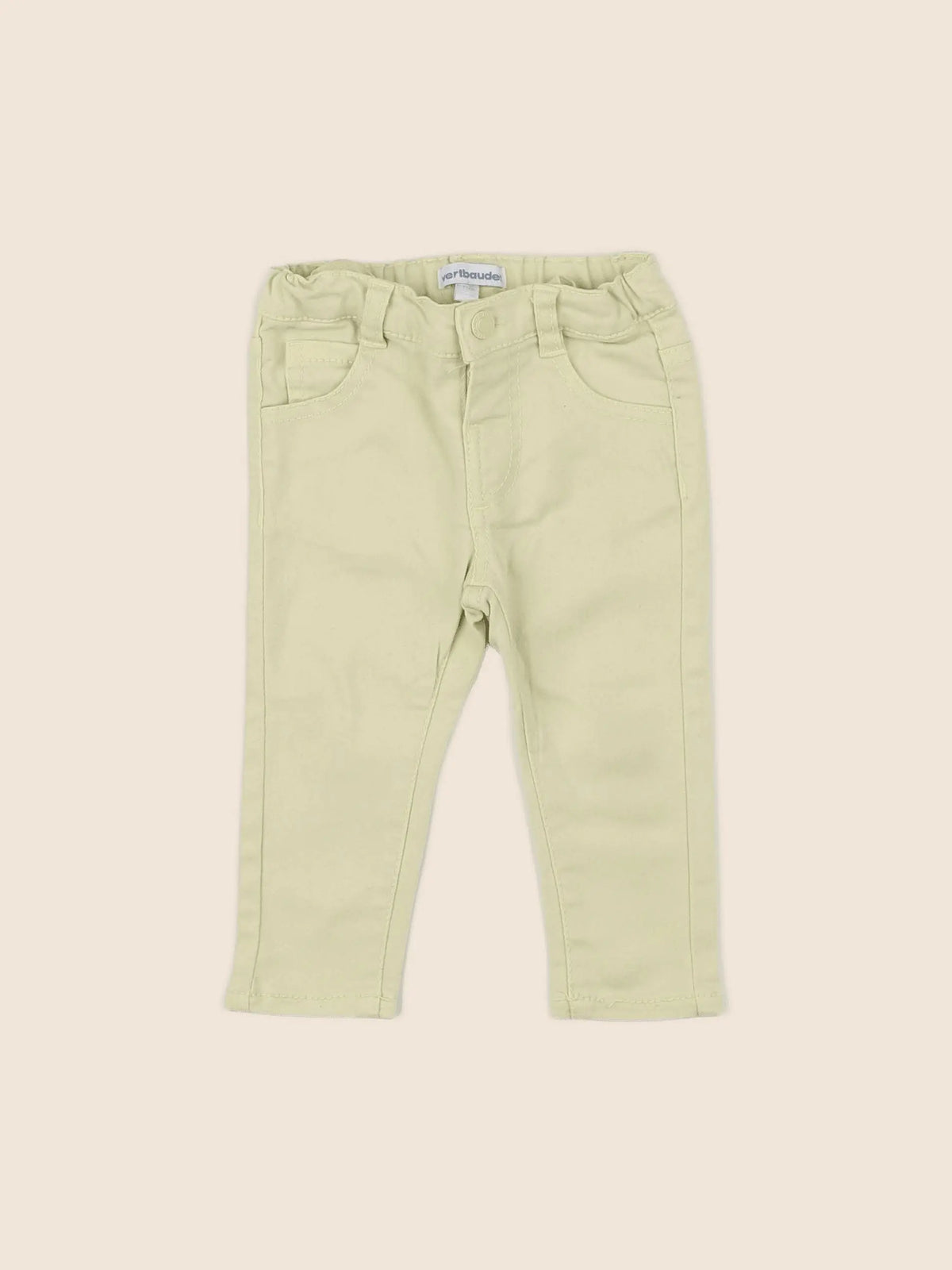 Vertbaudet - pantalon jaune - 12 mois