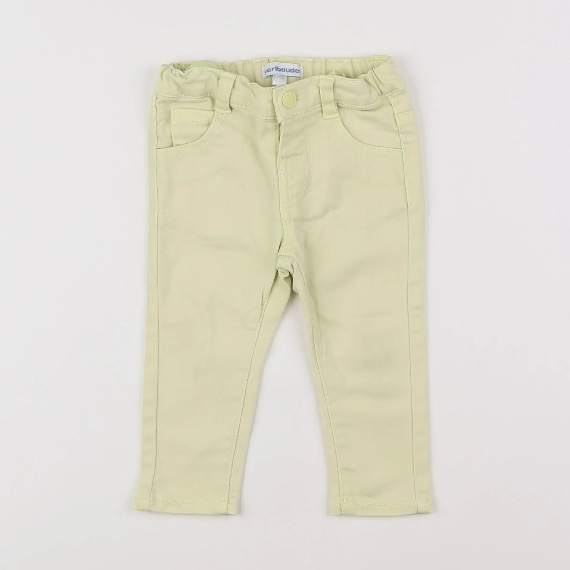 Vertbaudet - pantalon jaune - 12 mois
