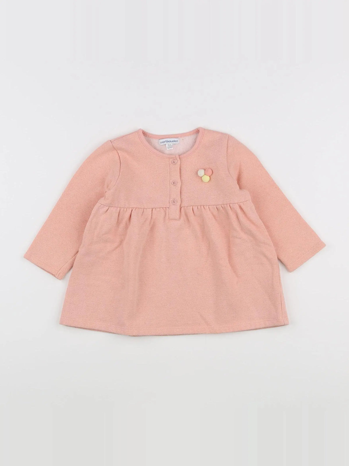Vertbaudet - robe rose, or - 2 ans