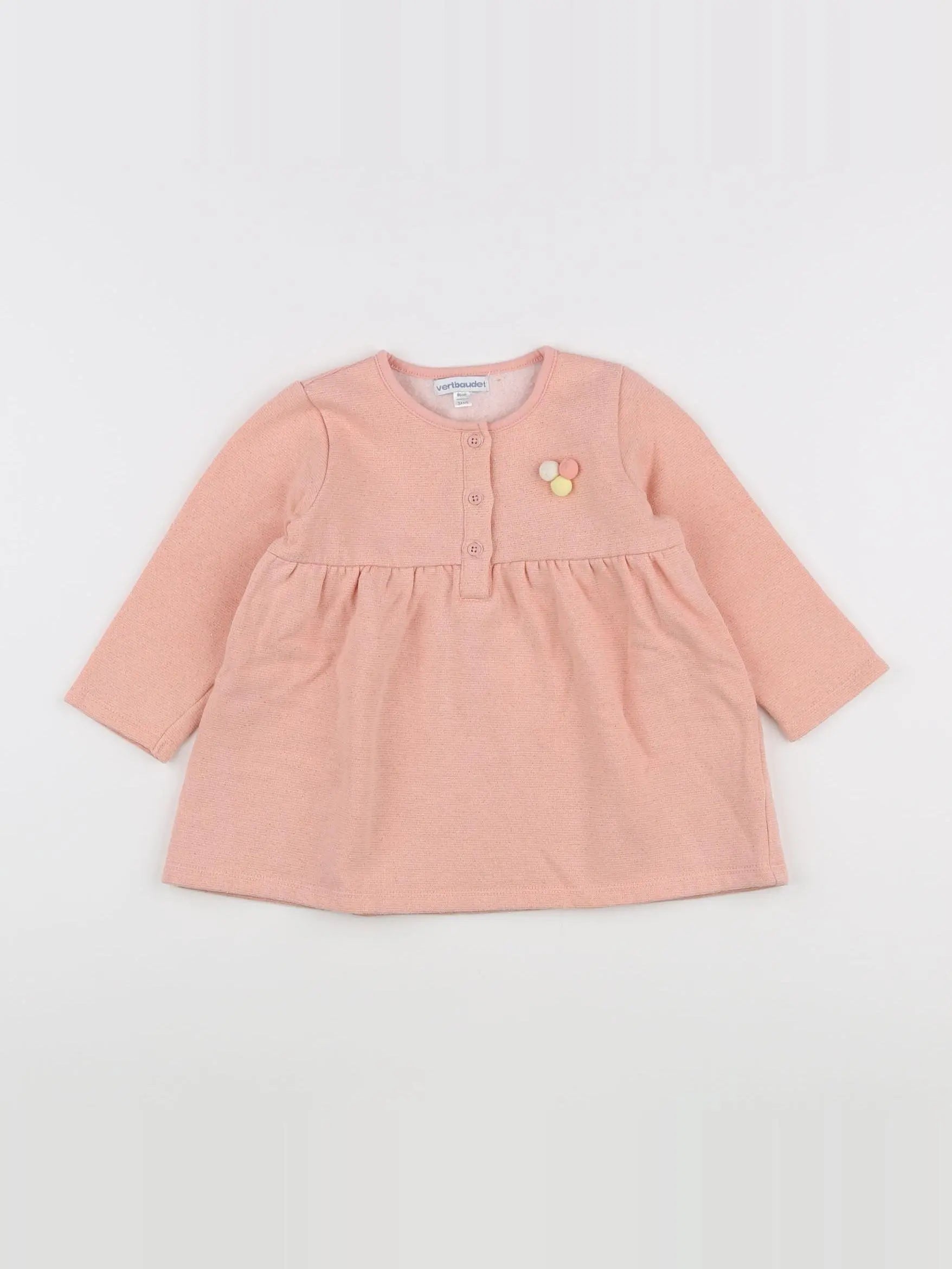 Vertbaudet - robe rose, or - 2 ans