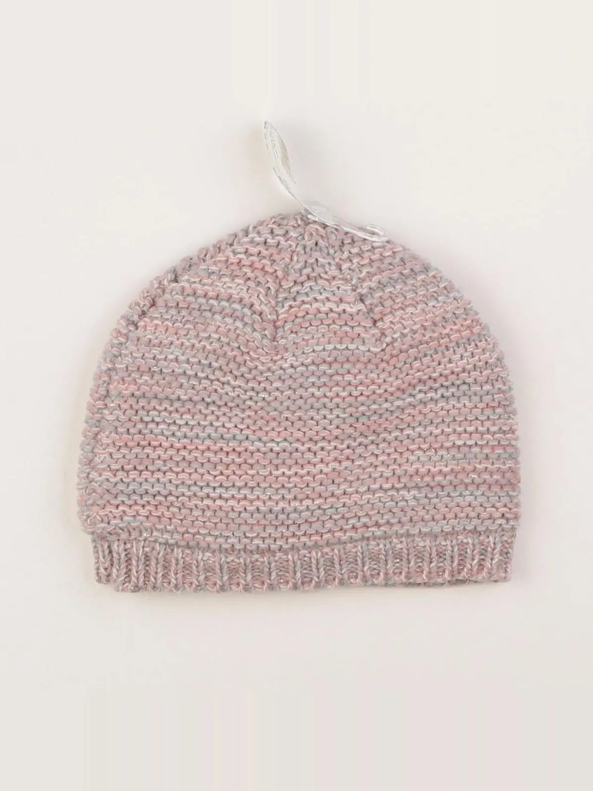 Monoprix - bonnet gris, rose - 11/14 ans