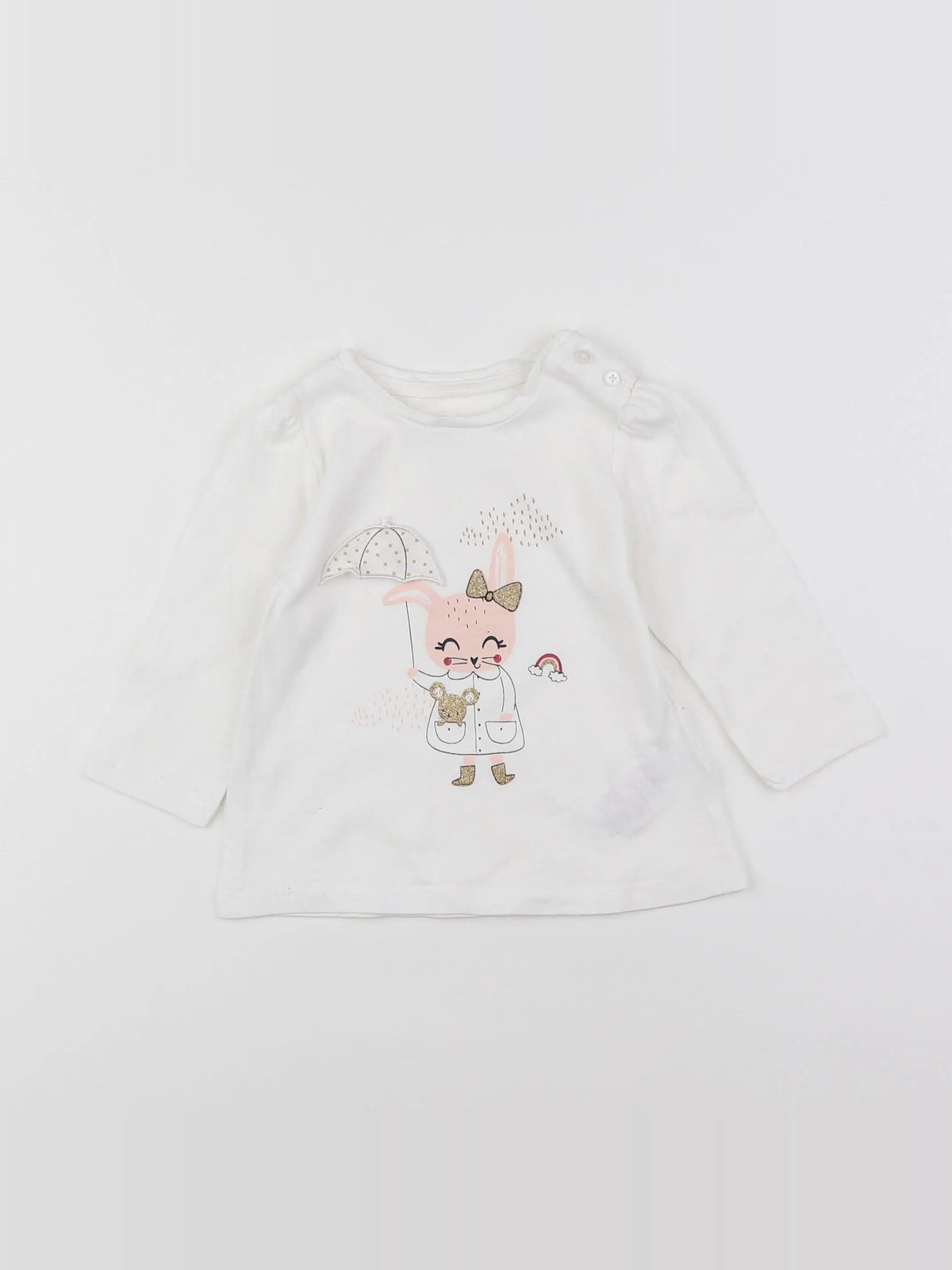 Vertbaudet - tee-shirt blanc - 9 mois