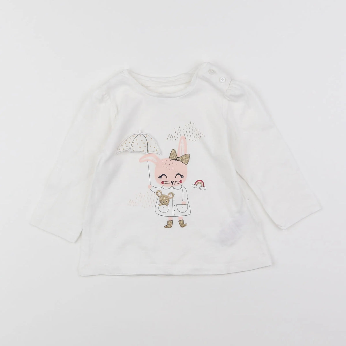 Vertbaudet - tee-shirt blanc - 9 mois