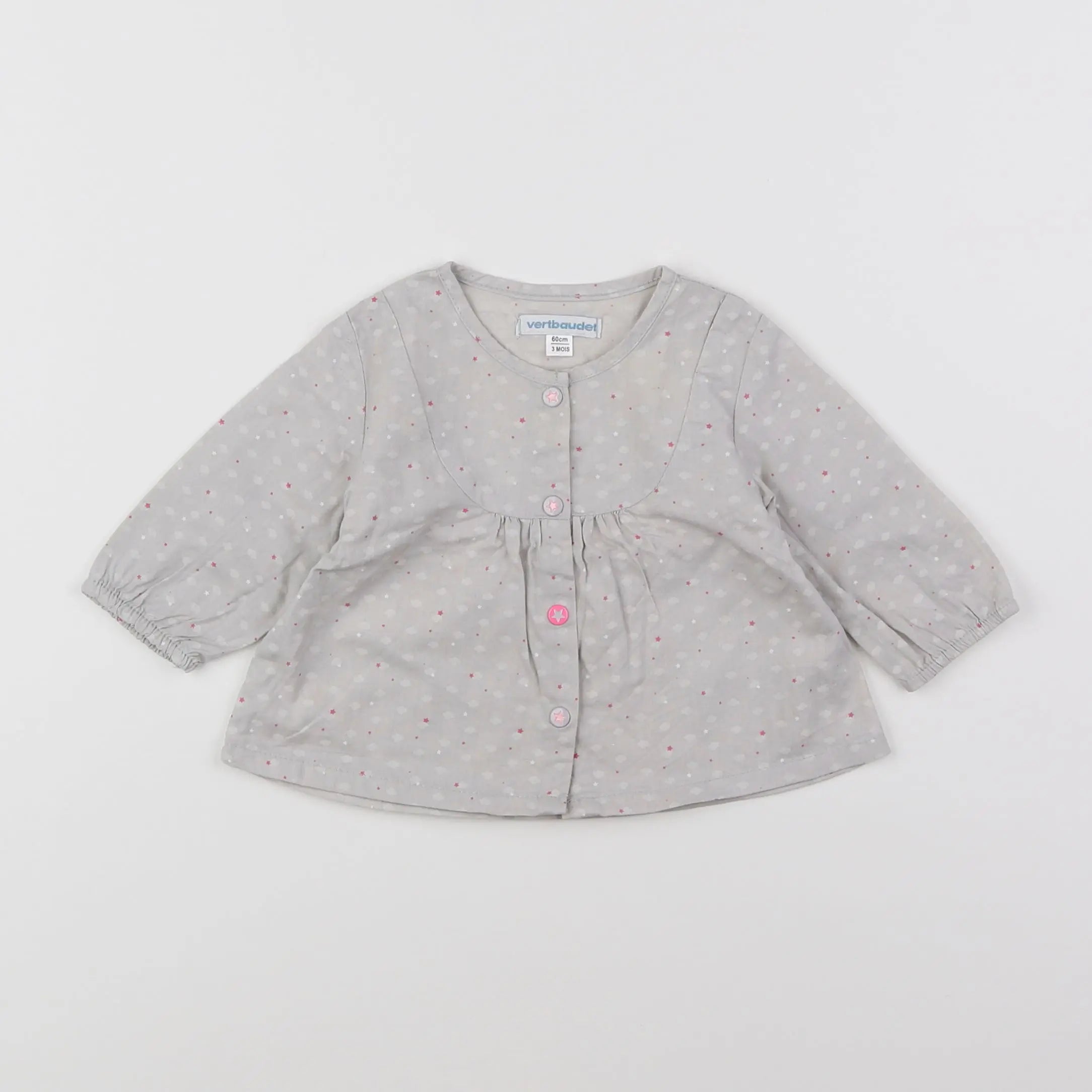 Vertbaudet - blouse gris - 3 mois
