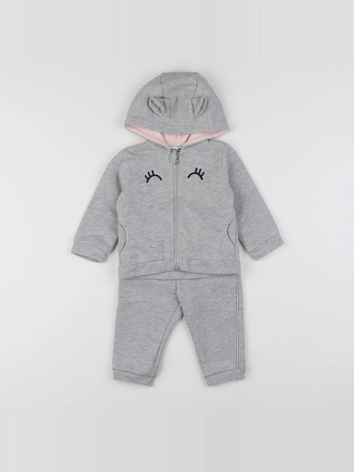 Vertbaudet - ensemble gris - 6 mois