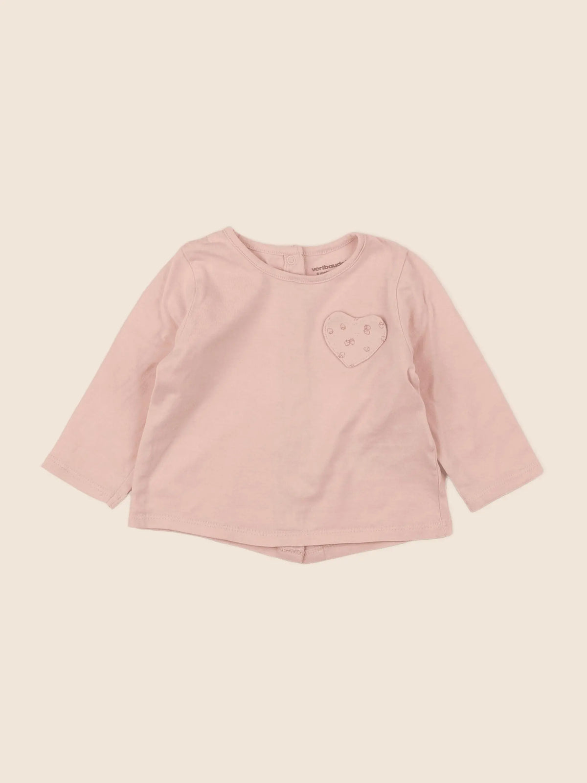 Vertbaudet - tee-shirt rose - 6 mois