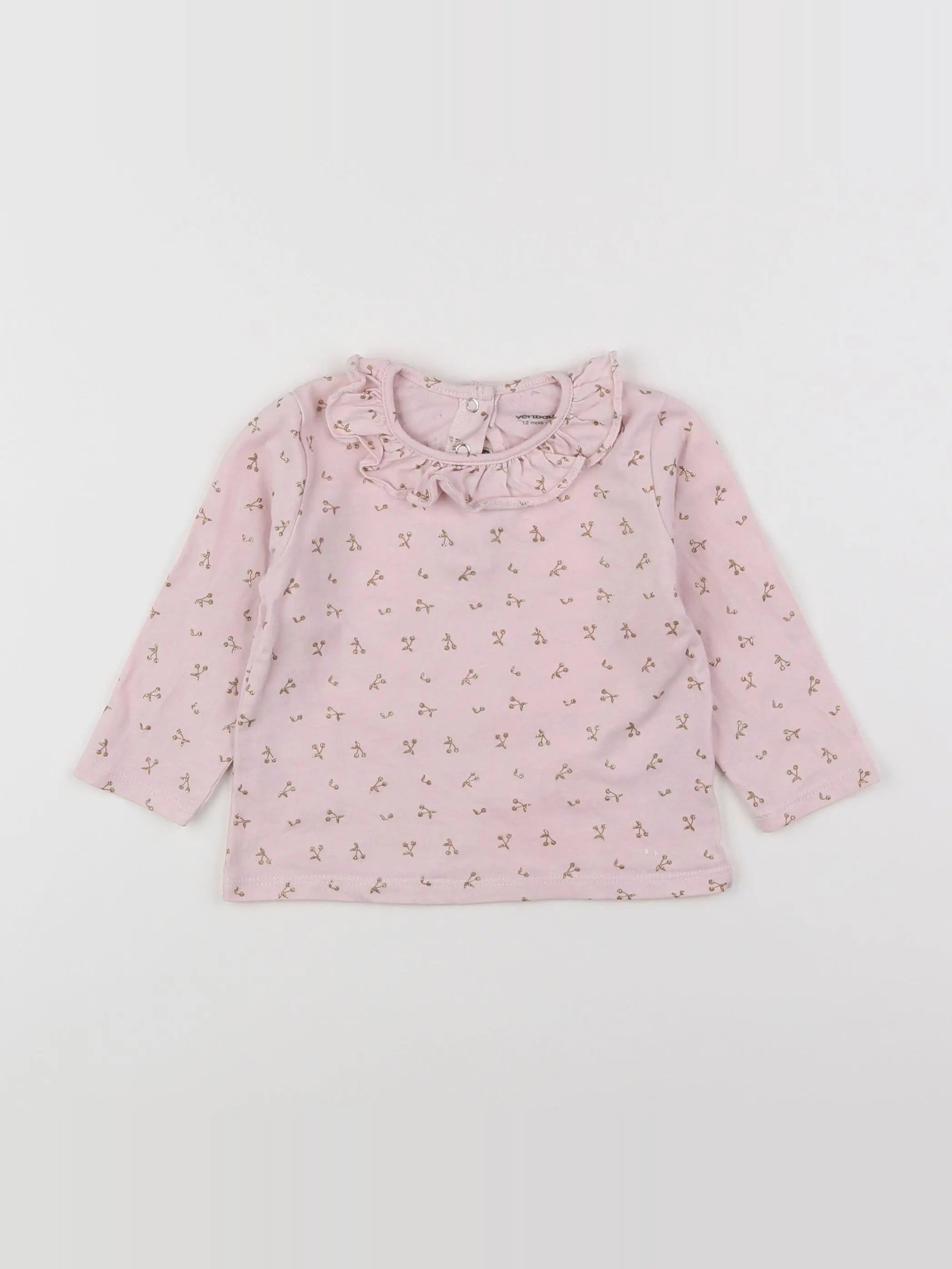 Vertbaudet - tee-shirt rose - 12 mois