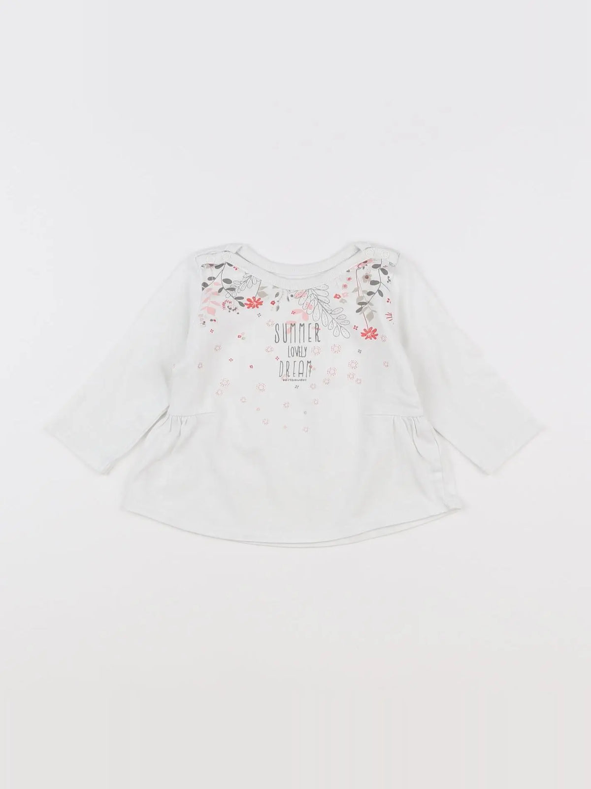 Vertbaudet - tee-shirt blanc - 3 mois