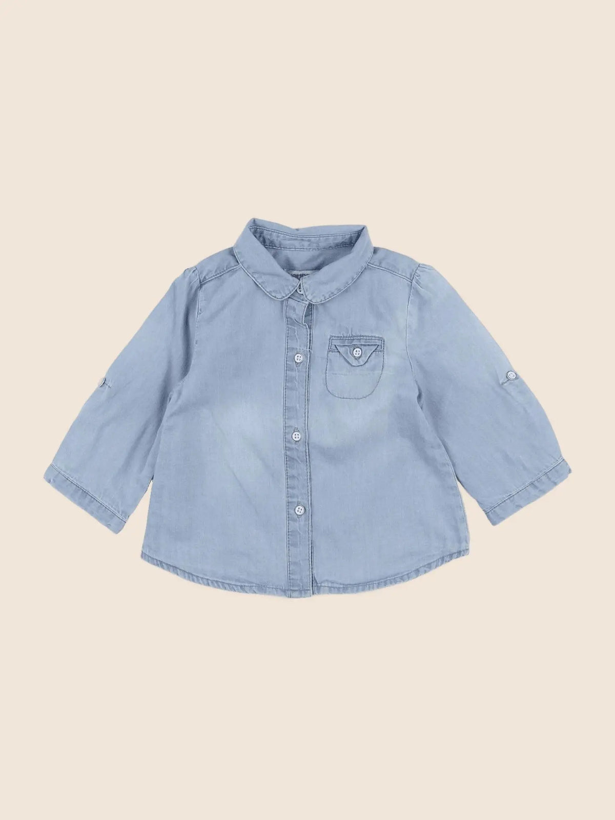 Vertbaudet - chemise bleu - 6 mois