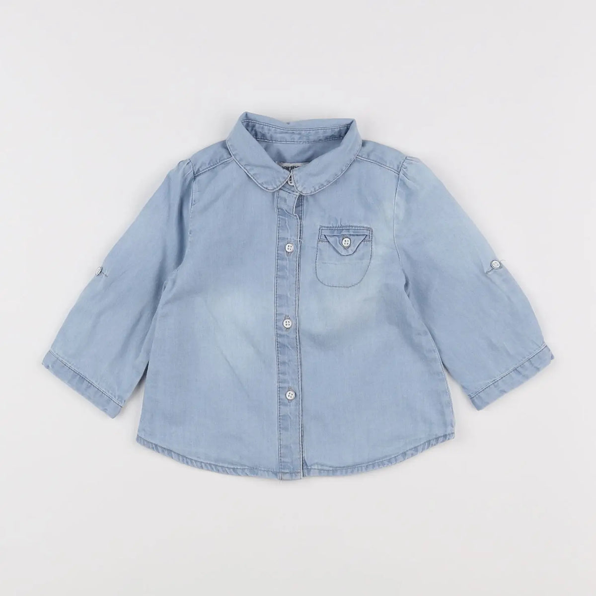 Vertbaudet - chemise bleu - 6 mois