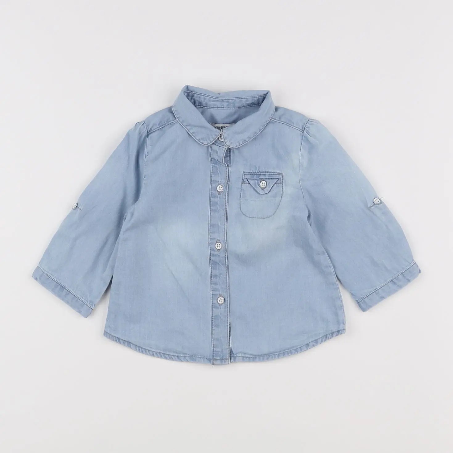 Vertbaudet - chemise bleu - 6 mois