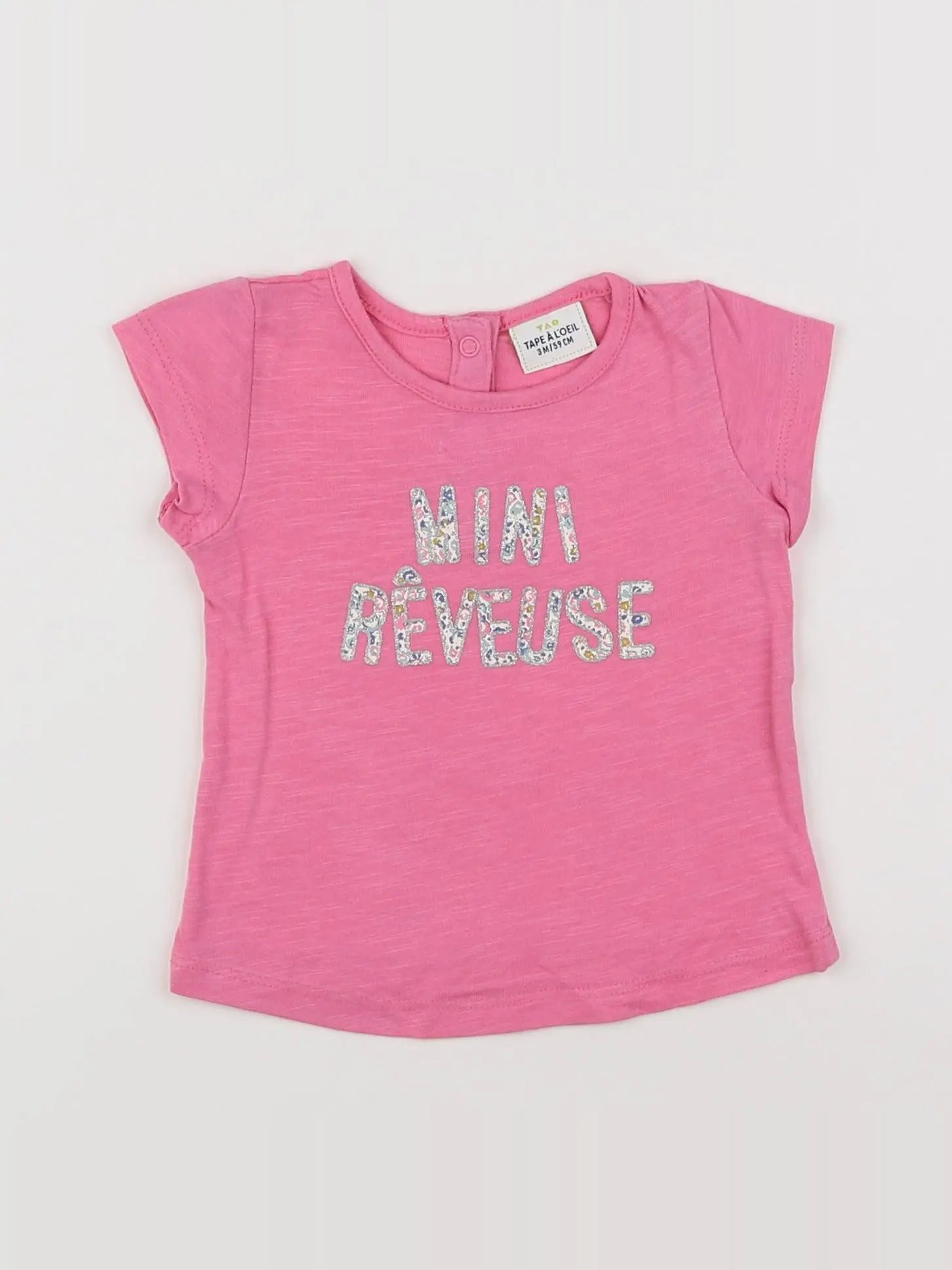 Tape à l'oeil - tee-shirt rose, or - 3 mois